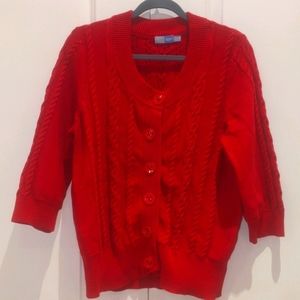 Chunky knit cotton sweater cardigan